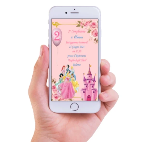 Invito Digitale Compleanno Principesse Disney